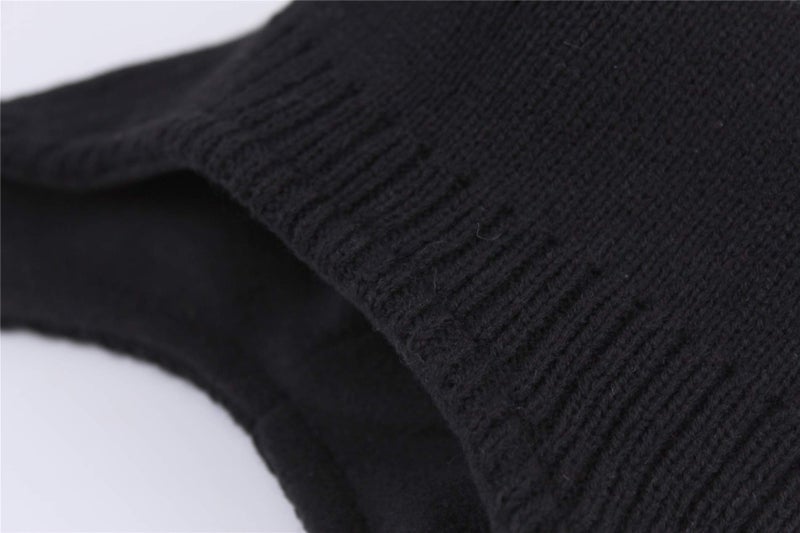Connectyle Outdoor Men's Daily Beanie Hat Warm Snow Ski Cap Winter Fleece Earflap Watch Hat Black - Image 4